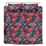 Eyeball Rose Pattern Print Duvet Cover Bedding Set