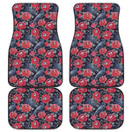 Eyeball Rose Pattern Print Front and Back Car Floor Mats