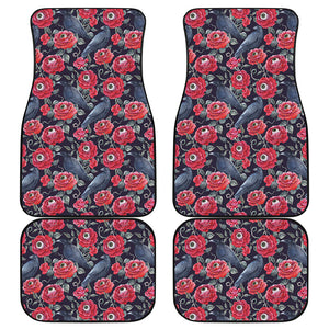 Eyeball Rose Pattern Print Front and Back Car Floor Mats