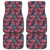 Eyeball Rose Pattern Print Front and Back Car Floor Mats