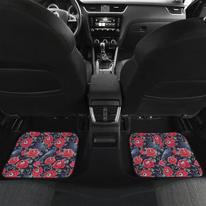 Eyeball Rose Pattern Print Front and Back Car Floor Mats