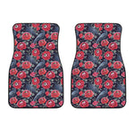 Eyeball Rose Pattern Print Front Car Floor Mats