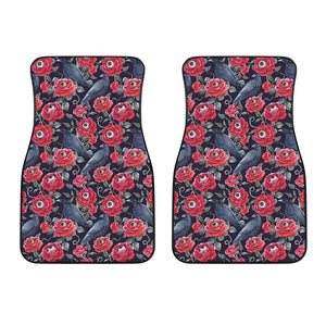 Eyeball Rose Pattern Print Front Car Floor Mats