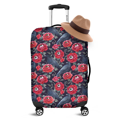 Eyeball Rose Pattern Print Luggage Cover