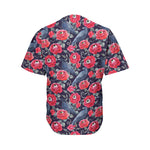 Eyeball Rose Pattern Print Men's Baseball Jersey