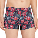 Eyeball Rose Pattern Print Men's Boxer Briefs