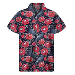 Eyeball Rose Pattern Print Men's Short Sleeve Shirt