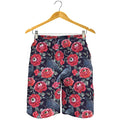 Eyeball Rose Pattern Print Men's Shorts