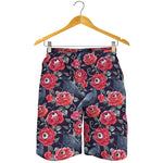 Eyeball Rose Pattern Print Men's Shorts