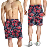 Eyeball Rose Pattern Print Men's Shorts