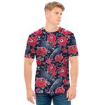Eyeball Rose Pattern Print Men's T-Shirt