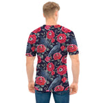 Eyeball Rose Pattern Print Men's T-Shirt
