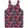 Eyeball Rose Pattern Print Men's Tank Top