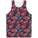 Eyeball Rose Pattern Print Men's Tank Top