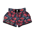 Eyeball Rose Pattern Print Muay Thai Boxing Shorts