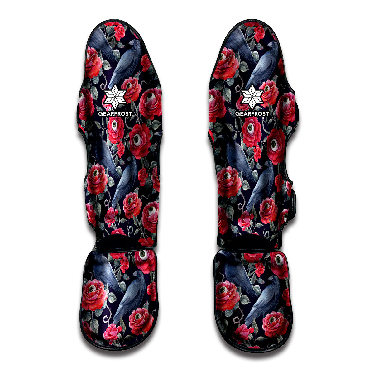 Eyeball Rose Pattern Print Muay Thai Shin Guard