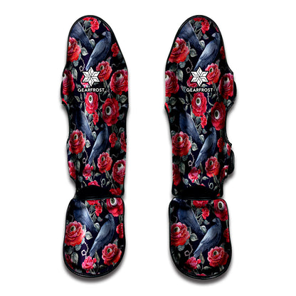 Eyeball Rose Pattern Print Muay Thai Shin Guard