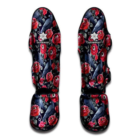 Eyeball Rose Pattern Print Muay Thai Shin Guard