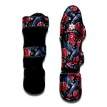 Eyeball Rose Pattern Print Muay Thai Shin Guard
