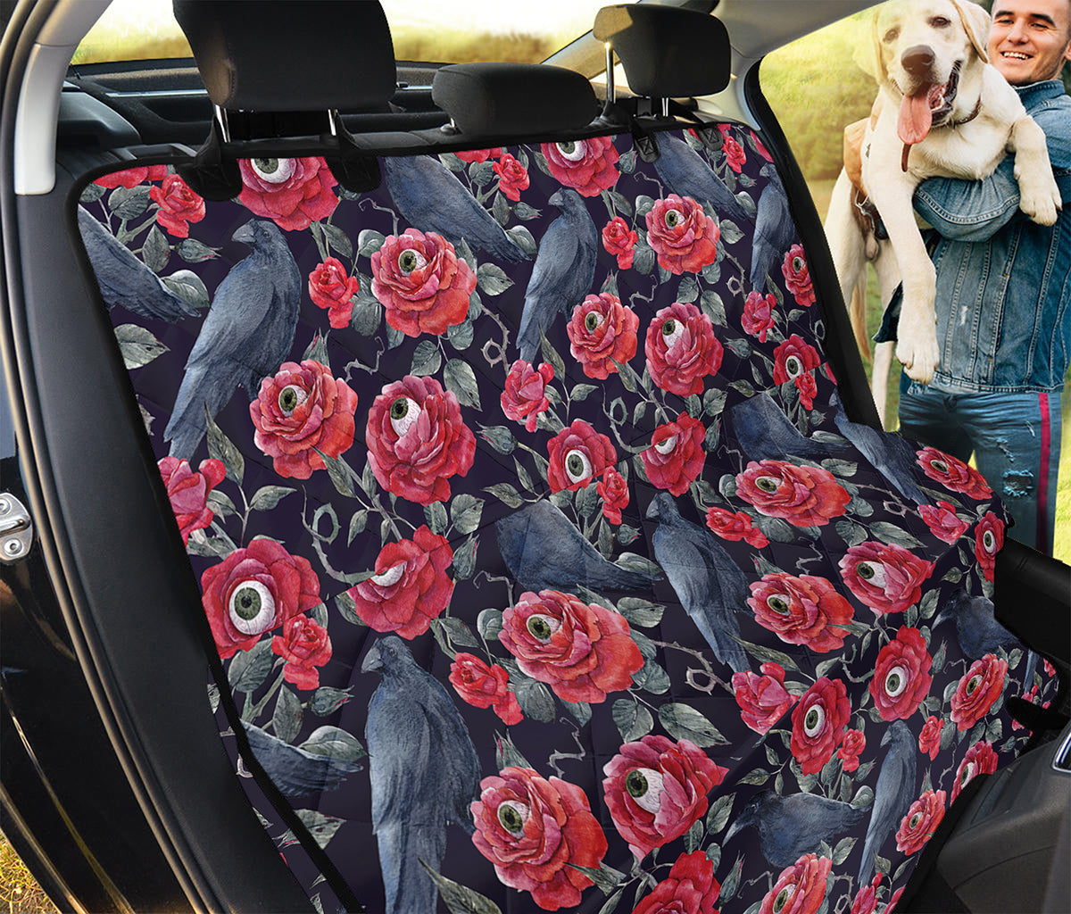 Eyeball Rose Pattern Print Pet Car Back Seat Cover