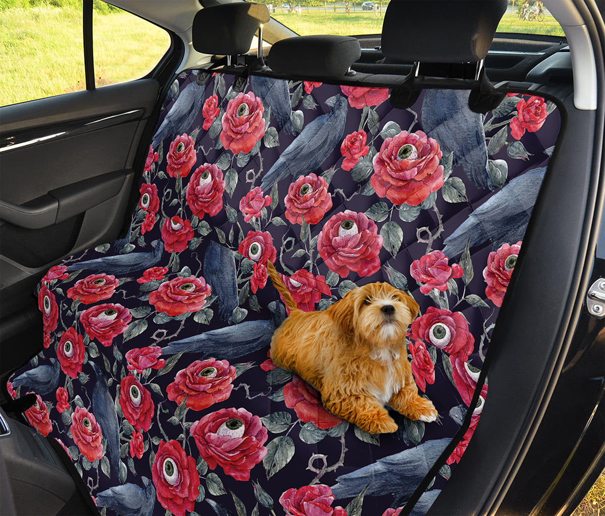 Eyeball Rose Pattern Print Pet Car Back Seat Cover