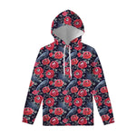 Eyeball Rose Pattern Print Pullover Hoodie