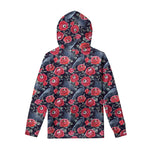 Eyeball Rose Pattern Print Pullover Hoodie