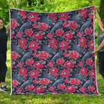 Eyeball Rose Pattern Print Quilt