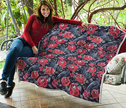 Eyeball Rose Pattern Print Quilt