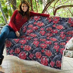 Eyeball Rose Pattern Print Quilt