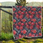 Eyeball Rose Pattern Print Quilt