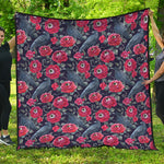 Eyeball Rose Pattern Print Quilt
