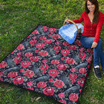 Eyeball Rose Pattern Print Quilt