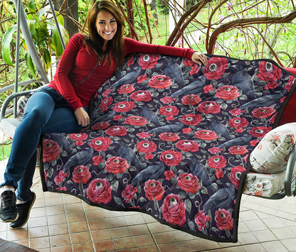 Eyeball Rose Pattern Print Quilt