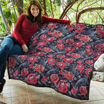 Eyeball Rose Pattern Print Quilt