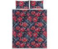 Eyeball Rose Pattern Print Quilt Bed Set