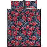 Eyeball Rose Pattern Print Quilt Bed Set