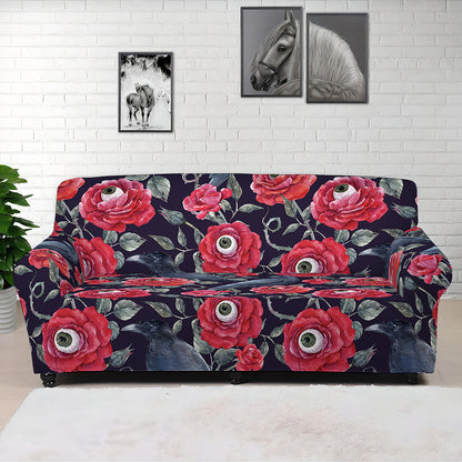Eyeball Rose Pattern Print Sofa Cover
