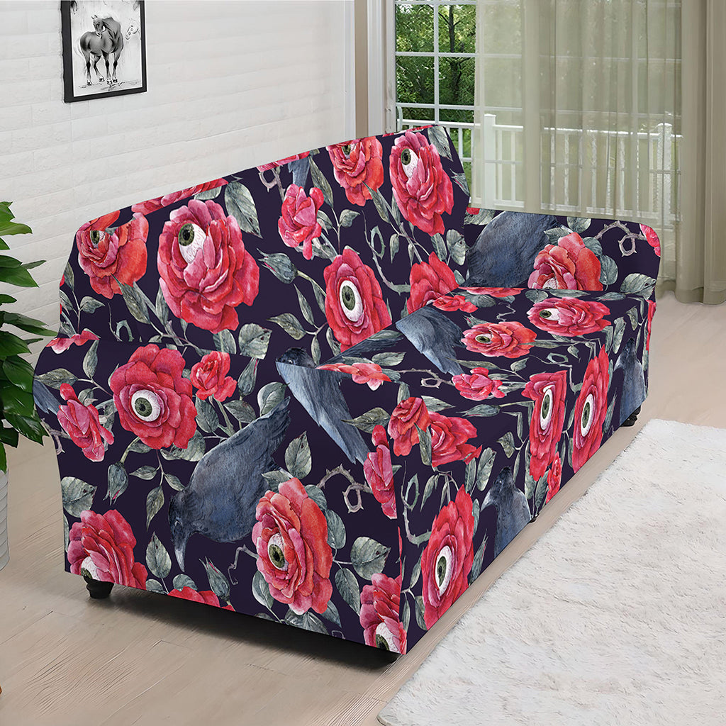 Eyeball Rose Pattern Print Sofa Cover