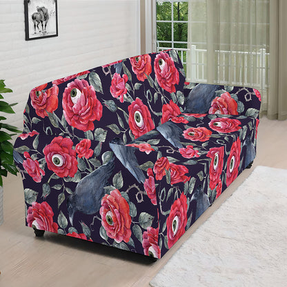Eyeball Rose Pattern Print Sofa Cover