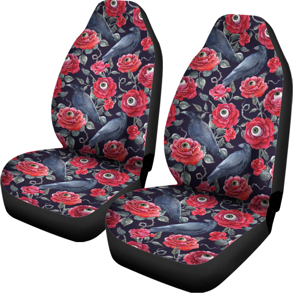 Eyeball Rose Pattern Print Universal Fit Car Seat Covers