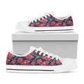 Eyeball Rose Pattern Print White Low Top Sneakers