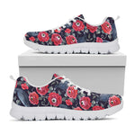 Eyeball Rose Pattern Print White Sneakers