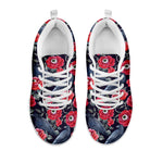Eyeball Rose Pattern Print White Sneakers
