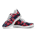 Eyeball Rose Pattern Print White Sneakers