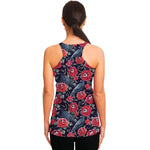 Eyeball Rose Pattern Print Women's Racerback Tank Top