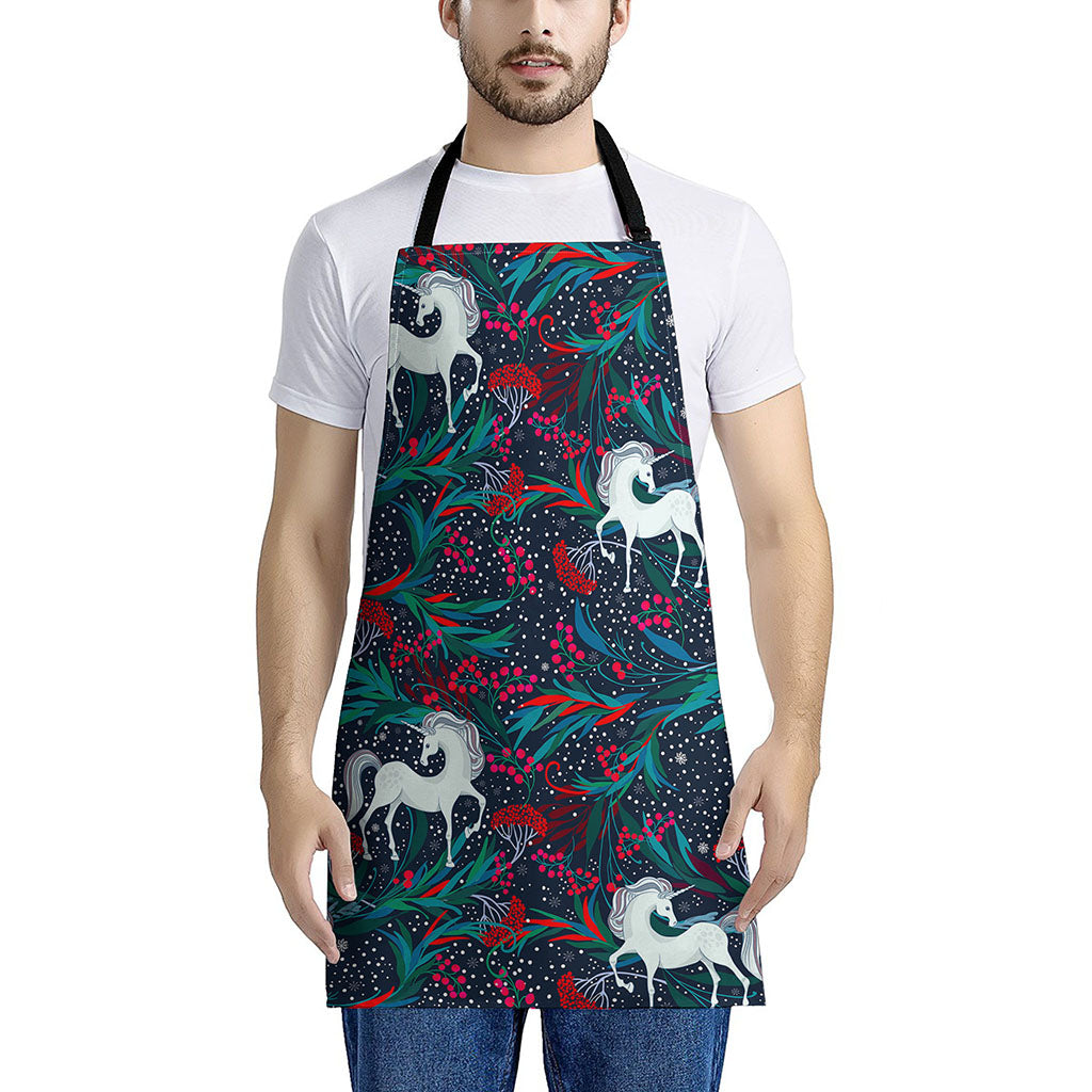 Fairy Floral Unicorn Pattern Print Apron