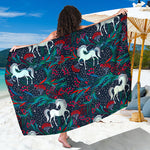 Fairy Floral Unicorn Pattern Print Beach Sarong Wrap