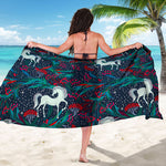 Fairy Floral Unicorn Pattern Print Beach Sarong Wrap