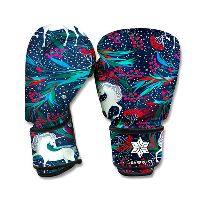 Fairy Floral Unicorn Pattern Print Boxing Gloves